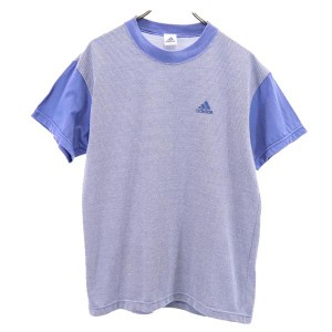 アディダス 90s 日本製 半袖 Tシャツ S-M ブルー系 adidas メンズ