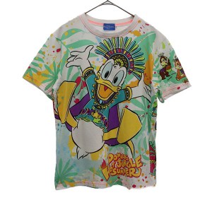 東京ディズニーリゾート ドナルド ホットジャングルサマー プリント 半袖 Tシャツ S ホワイト TOKYO DISNEY RESORT メンズ