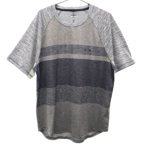 オークリー 総柄 半袖 Tシャツ L/G グレー OAKLEY クルーネック メンズ