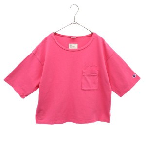 チャンピオン アバンリリー コラボ ワンポイントロゴ刺繍 半袖 Tシャツ F ピンク Champion Avan Lily レディース