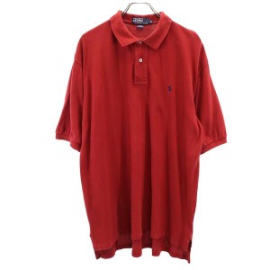 ポロバイラルフローレン 半袖 ポロシャツ XL 赤 Polo by Ralph Lauren 鹿の子 メンズ