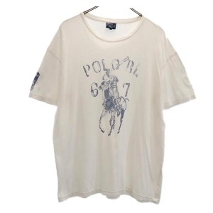 ポロバイラルフローレン プリント 半袖 Tシャツ M ホワイト系 Polo by Ralph Lauren メンズ