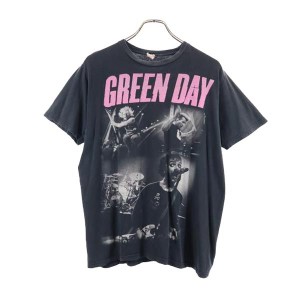 グリーンデイ プリント 半袖 Tシャツ L 黒系 GREEN DAY バンT バンド メンズ