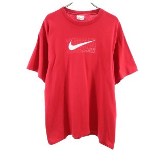 ナイキ 90s 00s 白タグ オールド 半袖 クルーネック Tシャツ L レッド NIKE メンズ