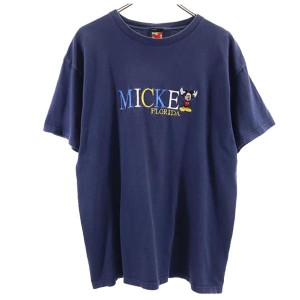 ミッキー アンリミテッド オールド 半袖 クルーネック Tシャツ L ネイビー系 MICKEY UNLIMITED メンズ