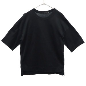 ユニクロ プラスジェイ 5分袖 Tシャツ S ブラック UNIQLO +J レディース