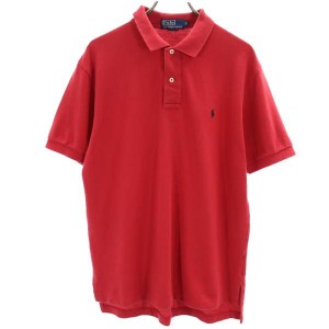 ポロバイラルフローレン 半袖 ポロシャツ M レッド Polo by Ralph Lauren 鹿の子 メンズ