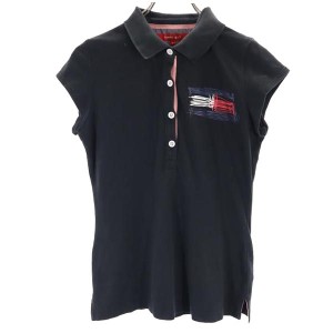 トミーガール 半袖 ポロシャツ S ブラック tommy girl 鹿の子 レディース