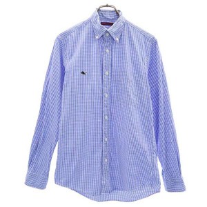 ブルーブルー 日本製 チェック 長袖 ボタンダウンシャツ 1 ブルー系 BLUE BLUE メンズ