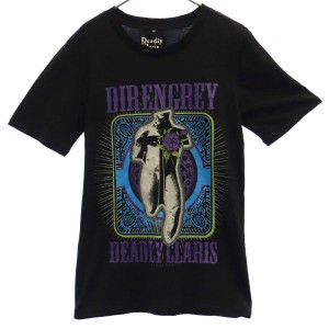 デッドリークラリス プリント 半袖 Tシャツ XS ブラック EADLY CLARIS DIR EN GREY メンズ