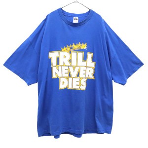 アルスタイル プリント 半袖 Tシャツ 3XL ブルー ALSTYLE ビッグサイズ メンズ