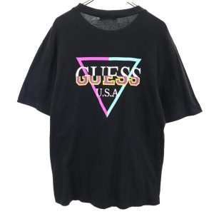 ゲス バックプリント 半袖 Tシャツ M ブラック Guess メンズ