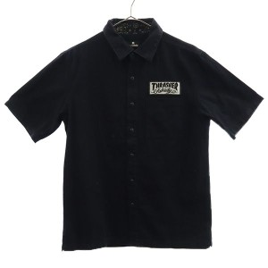 サブサエティ スラッシャーコラボ プリント 半袖 シャツ M ブラック Subciety THRASHER メンズ