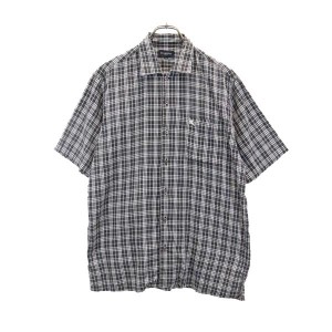 バーバリー 三陽商会 日本製 チェック ゴルフ 半袖 チェックシャツ M グレー系 BURBERRY GOLF メンズ