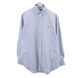 ラルフローレン 長袖 シャンブレー ボタンダウンシャツ 15.5-33 ブルー RALPH LAUREN メンズ