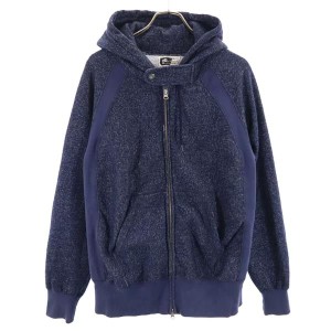 エンジニアードガーメンツ 長袖 スウェットニット ジップパーカー M ネイビー Engineered Garments 裏起毛 メンズ