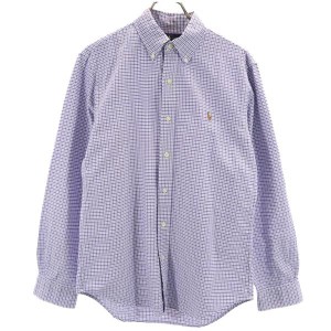 ラルフローレン チェック 長袖 ボタンダウンシャツ M ブルー系 RALPH LAUREN メンズ