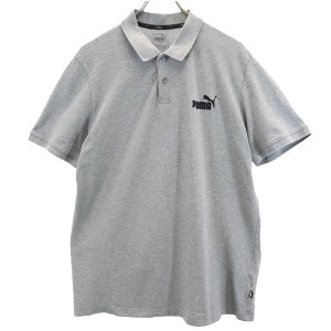 プーマ ゴルフ 半袖 ポロシャツ XL グレー系 PUMA 鹿の子地 メンズ