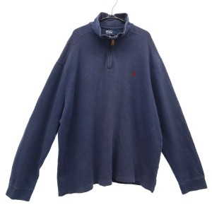 ポロバイラルフローレン 刺繍 長袖 ハイネック ニット XXL ネイビー Polo by Ralph Lauren セーター ビッグサイズ ロゴ メンズ