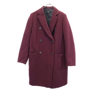 ユニクロ プラスジェ ダブルブレス コート M ワイン系 UNIQLO +J 212-435937 レディース