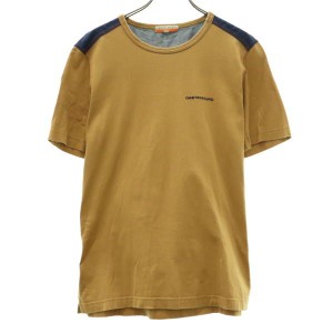 カステルバジャック ロゴ刺繍 半袖 Tシャツ 3 ブラウン系 JC de CASTELBAJAC 肩切替 メンズ