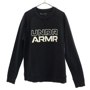 アンダーアーマー ロゴプリント 長袖 スウェット M ブラック UNDER ARMOUR トレーナー メンズ