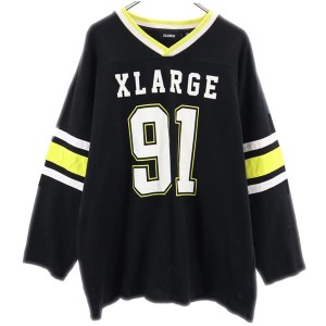 エクストララージ 長袖 Vネック トレーナー L ブラック系 XLARGE スウェット メンズ