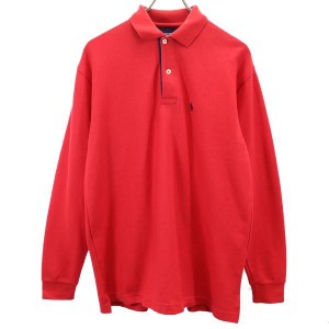 ポロバイラルフローレン 長袖 ポロシャツ L レッド系 Polo by Ralph Lauren 鹿の子 メンズ