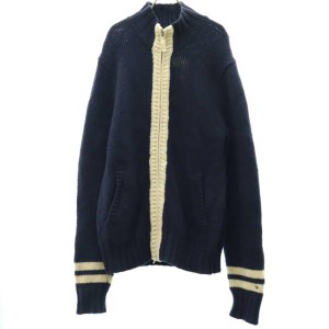 トミーヒルフィガー ジップ ニットジャケット L ネイビー TOMMY HILFIGER メンズ