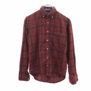 ペンドルトン ウール チェック 長袖 ボタンダウンシャツ S レッド系 PENDLETON メンズ