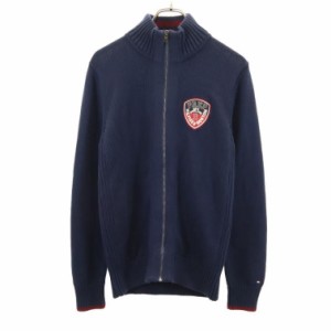 トミーヒルフィガー 長袖 コットン ニットジャケット M ネイビー系 TOMMY HILFIGER メンズ