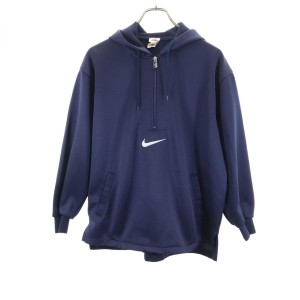 ナイキ 90s 白タグ 日本製 ジャージ ハーフジップ パーカー M ネイビー NIKE プルオーバー オールド ヴィンテージ メンズ