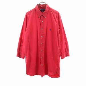 ラルフローレン 長袖 ボタンダウンシャツ XXL レッド系 RALPH LAUREN メンズ