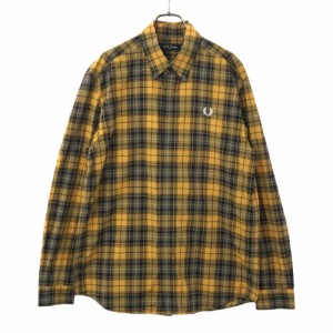 フレッドペリー チェック 長袖 コットンシャツ M イエロー系 FRED PERRY メンズ