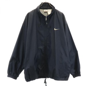 ナイキ 90s 00s 白タグ オールド バックプリント ナイロンジャケット L ブラック NIKE 裏メッシュ プルオーバー メンズ