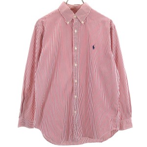 ラルフローレン オールド 長袖 ボタンダウンシャツ 15 2/1 レッド系 RALPH LAUREN メンズ