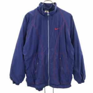 ナイキ 90s 00s オールド 白タグ 長袖 ナイロンジャケット M ブルー系 NIKE レディース