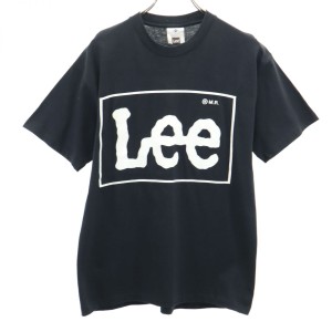 リー 90s USA製 オールド プリント 半袖 Tシャツ M ブラック Lee メンズ