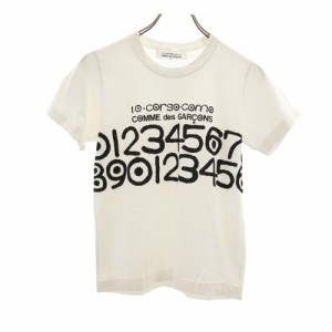 コムデギャルソン プリント 半袖 Tシャツ ホワイト COMME des GARCONS レディース