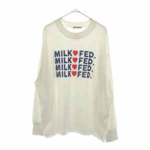 ミルクフェド 長袖 Tシャツ one ホワイト MILKFED. ロンＴ レディース