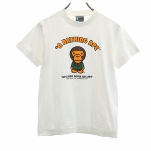 アベイシングエイプ 半袖 Tシャツ S ホワイト A BATHING APE メンズ