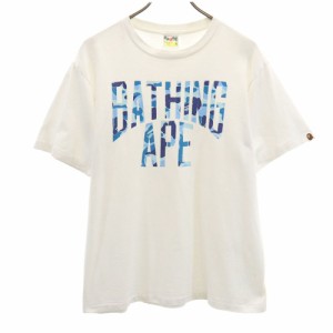 ベイプ プリント 半袖 Tシャツ M ホワイト系 BAPE A BATHING APE メンズ