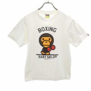 ベイプ 日本製 プリント 半袖 Tシャツ S ホワイト BAPE A BATHING APE メンズ