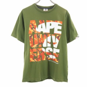 アベイシングエイプ 半袖 Tシャツ M カーキ A BATHING APE メンズ