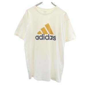 アディダス 90s USA製 オールド プリント 半袖 Tシャツ S ホワイト adidas メンズ