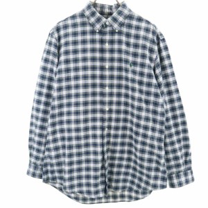 ラルフローレン チェック 長袖 ボタンダウンシャツ XL グリーン系 RALPH LAUREN メンズ