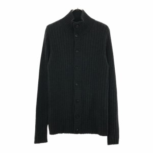 イージーバイゼニア ウール 長袖 リブニット カーディガン L ダークグレー E.Z BY ZEGNA メンズ