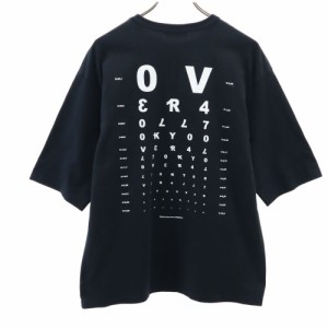 オーバーオール バックプリント 半袖 Tシャツ S ブラック OVER(ALL) メンズ