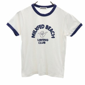 ミルクフェド 半袖 リンガー Tシャツ ONE SIZE ホワイト MILKFED. レディース