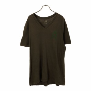 アルマーニ エクスチェンジ プリント 半袖 Vネック Tシャツ M カーキ ARMANI EXCHANGE メンズ